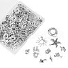 100Pcs 10 Style Ocean Theme Tibetan Style Alloy Pendants TIBEP-CJ0001-70-7