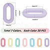   140Pcs 7 Colors Acrylic U-shaped Open Link Ring SACR-PH0001-04-4