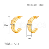 304 Stainless Steel Rhinestone Arch Stud Earrings GH0398-1-4