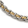 Two Tone 304 Stainless Steel Byzantine Chain Bracelet BJEW-B078-48GP-2