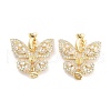 Brass with Cubic Zirconia Fold Over Clasps KK-P271-14G-1