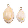 Electroplate Cowrie Shell Pendants X-SSHEL-S261-11-5