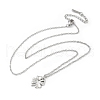 Clover 304 Stainless Steel Pendant Necklaces NJEW-M109-01P-2