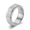 Star & Moon & Sun Titanium Steel Rotatable Finger Ring PW-WG61315-01-1