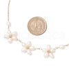 Brass Flower Link Chain Necklace NJEW-TA00196-3