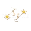304 Stainless Steel Glass Dangle Earrings EJEW-MZ00375-02-4