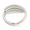 Non-Tarnish 304 Stainless Steel Bypass Open Cuff Ring for Women RJEW-A043-16P-3