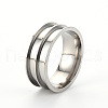 Tarnish Resistant 201 Stainless Steel Ring Core Blank for Inlay Jewelry Making RJEW-ZX002-05-8-2