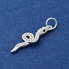 925 Sterling Silver Micro Pave Black and Clear Snake Pendants STER-D304-04A-S-2