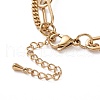 Vacuum Plating 304 Stainless Steel Double Chains Multi Layered Necklace with Shell Shape Charm for Women STAS-E155-23G-3