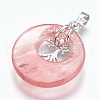 Watermelon Stone Glass Pendants G-F573-C03-4