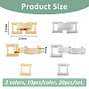 SUPERFINDINGS 20Pcs 2 Colors Eco-Friendly Brass Watch Band Clasps KK-FH0007-66-2
