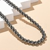 6mm Round Synthetic Non-Magnetic Hematite Beaded Necklaces NJEW-R020-10-1