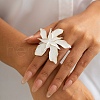 Adjustable Iron Enamel Cuff Rings for Women RJEW-V003-02G-03-1