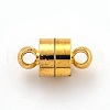 Brass Magnetic Clasps with Loops KK-O134-14G-1