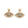 Brass Micro Pave Cubic Zirconia Pendants KK-Q252-052-NF-1