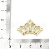 Brass Clear Cubic Zirconia Crown Connector Charms KK-D317-146G-3