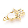 Brass Micro Pave Clear Cubic Zirconia Pendants KK-N268-38G-2