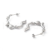 Non-Tarnish 304 Stainless Steel Twist Ring Stud Earrings EJEW-D095-08P-2