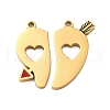 304 Stainless Steel Enamel Split Pendants STAS-H235-04A-G-1