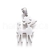 Tarnish Resistant 304 Stainless Steel Puppy Pendants STAS-F219-06P-1