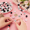 Olycraft 305Pcs 15 Styles Spray Painted Dog Paw Print Wood Beads WOOD-OC0002-99-3