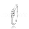 Twist Brass Micro Pave Clear Cubic Zirconia Finger Rings FS-WG5C18D-01-4