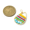 Dyed Natural Magnesite & Glass Seed Beaded Pendants PALLOY-MZ00196-2