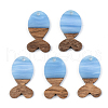 Resin & Walnut Wood Pendants RESI-S389-053B-2