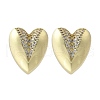 Brass Micro Pave Clear Cubic Zirconia Stud Earrings for Women EJEW-F363-06G-2