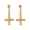 201 Stainless Steel Dangle Stud Earrings EJEW-P314-01A-G-4