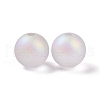 Rubberized Style Transparent Acrylic Beads OACR-C001-08-3