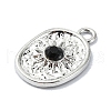 Alloy Black Rhinestone Pendants PALLOY-S188-09P-02-2