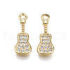 Brass Micro Pave Clear Cubic Zirconia Pendants KK-T056-56G-NF-1