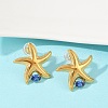 Starfish 304 Stainless Steel Pave Cubic Zirconia Stud Earrings EJEW-Z110-02G-2