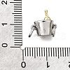 Brass Enamel Champagne Bucket Connector Charms KK-V007-40GP-02-3