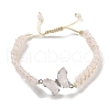 Natural Rose Quartz Braided Round Bead Bracelets BJEW-K251-06E-2