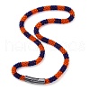 Glass Crochet Beaded Necklace NJEW-Z029-04B-1