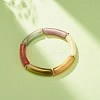 Acrylic Curved Tube Beaded Stretch Bracelet for Women BJEW-JB08375-2