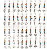 40Pcs 10 Styles Tibetan Style Sea Animal Alloy Pendant Decorations HJEW-GO00010-1