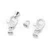 Anti-Tarnish Rhodium Plated 925 Sterling Silver Lobster Claw Clasps STER-L055-062P-2