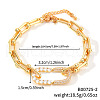 Brass Micro Pave Clear Cubic Zirconia Oval Link Bracelets for Women QD5529-2-2