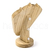 Bust Shaped Microfiber & Wood Jewelry Necklace Display Stands NDIS-H042-03B-2