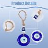 SUPERFINDINGS 4Pcs 4 Styles Flat Round with Evil Eyes Handmade Lampwork Pendant Decoration HJEW-FH0001-68-3