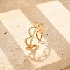 304 Stainless Stee Open Cuff Rings for Women RJEW-Q006-03B-G-1