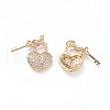Brass Micro Pave Cubic Zirconia Pendants ZIRC-G156-04G-2