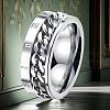 Roman Numerals Stainless Steel Curb Chain Finger Rings WG37698-07-1