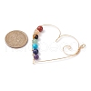 7 Chakra Gemstone Copper Wire Wrapped Big Pendants PALLOY-JF02429-2