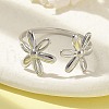 304 Stainless Steel Open Cuff Ring for Women RJEW-M025-05P-2