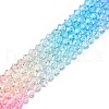 Gradient Color Baking Painted Glass Bead Strands DGLA-A039-T2mm-A08-4
